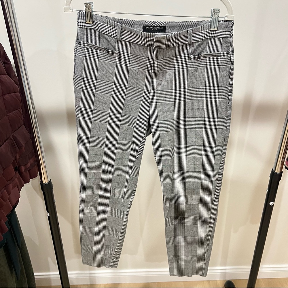 Banana Republic Sloan Gray Plaid Dress Pants